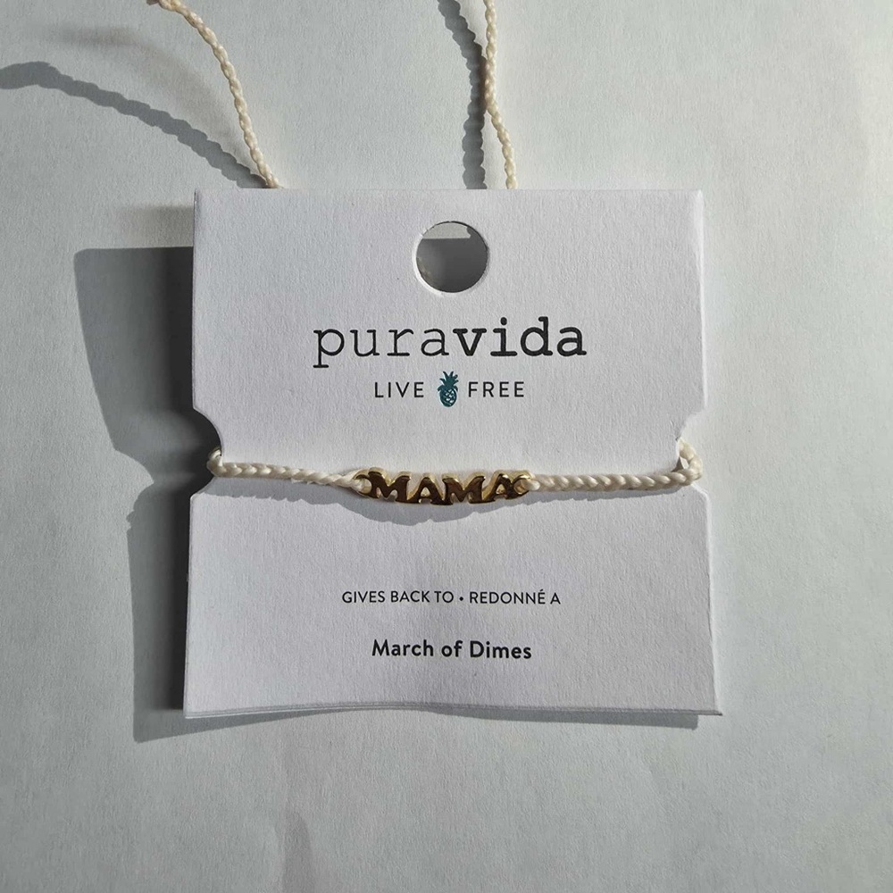 Pura Vida Gold 'Mama' Charm Bracelet